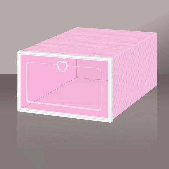 2 шт. коробка для обуви с кольцом в форме сердца, простая сборка, пластиковый ящик для обуви, чехол для домашнего хранения