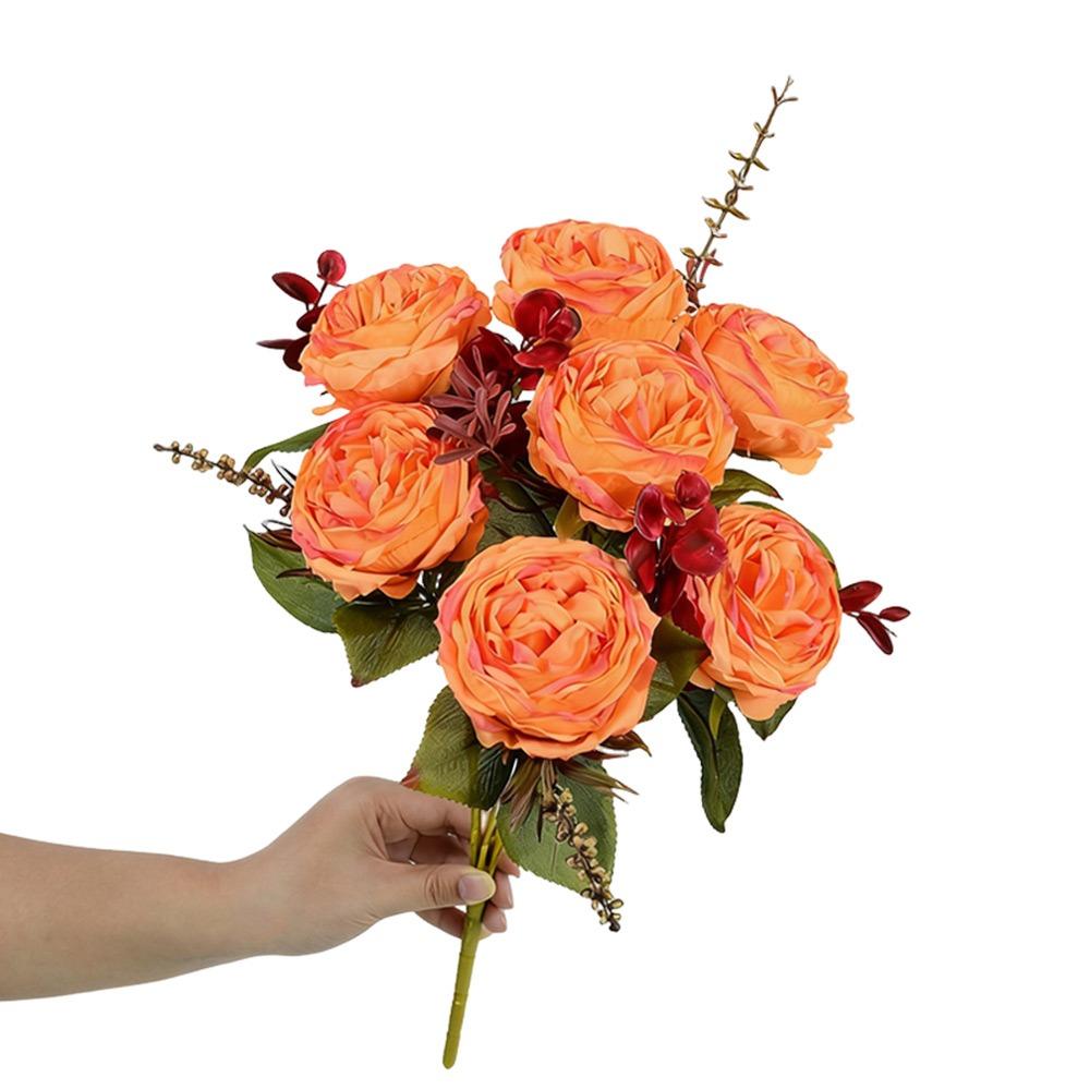7 Heads Simulation Flower Rose Silk Petals Faux Flower Rose Artificial Flowers Home Decoration