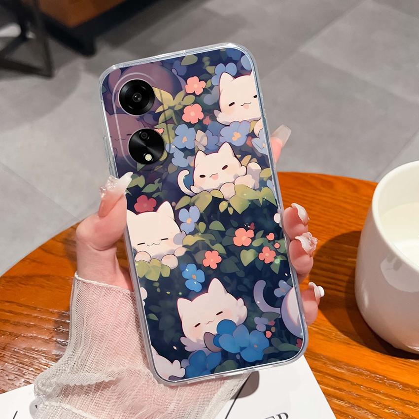 Для Oppo A1 A11 A12 A15 A17K Роскошные прозрачные чехлы с защитой объектива Загадочный узор кита Ударопрочная защитная задняя крышка-накладка для корпуса Oppo