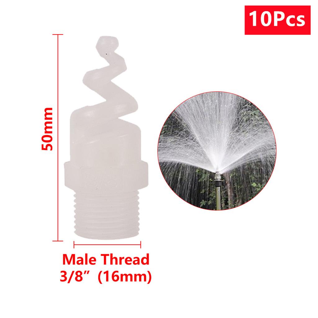 Spiral Cone Atomization Nozzle 1/4" 3/8" 1/2" 3/4" 1" Male Thread Plastic Sprayer Head Stainless Steel Irrigation Mist Sprinkler