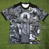 Summer Football Training T-shirt, Brazil Special Edition, Jesus Black and White Men's Sports Casual T-shirt for Children