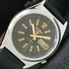 5 AUTOMATIC REFURBISHED JAPAN MENS VINTAGE BLACK DIAL WATCH A500178-2 R151a-a500178