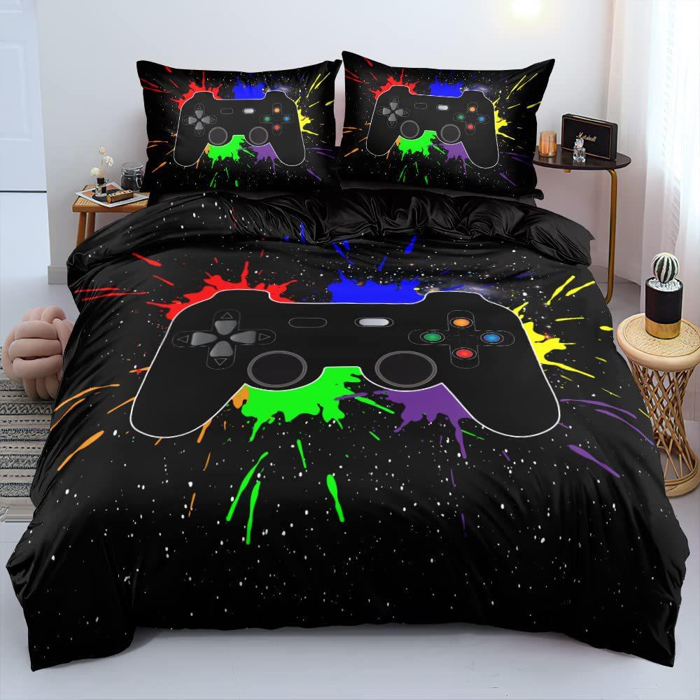 Cartoon technology gamepad quilt cover 3D high definition digital printing duvet cover set bedding