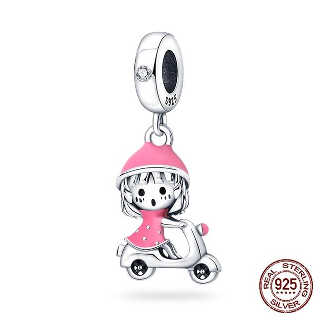 925 Серебро Маленькая Девочка Любовь Мама Навсегда Бесконечность Бесконечные Висячие Шармовые Бусины подходят для Женщин Браслет 925 Ювелирные Изделия Подарок Матери