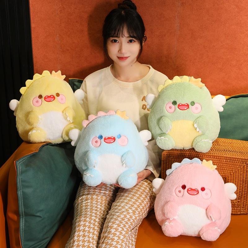 Милая плюшевая игрушка-подушка Ангел Динозавр для детей, набивка ПП-хлопком, мягкая ткань, идеальный подарок на день рождения, 30*26см