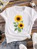 (Asian Size) Women watercolor trend cue 90s Clothing Casual Tees Top Short Sleeve T Shirt tee Fashion Print Ladies Female Graphic T-shirts