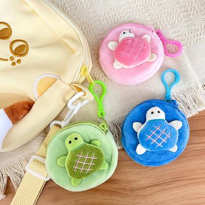 Милый кошелек в форме черепахи, для наушников, USB-кабеля, помады, брелок-подвеска, подарки для вечеринки, розово-зеленый кошелек для монет.