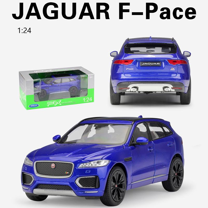 Масштаб 1/24 Welly Jaguar F-Pace, модель автомобиля из сплава, литье под давлением, металлические игрушечные автомобили, модель автомобиля, коллекция высокой имитации, детские подарки