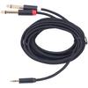 3683 Adapter Cable Cotton Woven Mesh 3.5mm Male to Dual 6.35mm Audio Tuning Speaker Adapter Cable3m 9.8ft