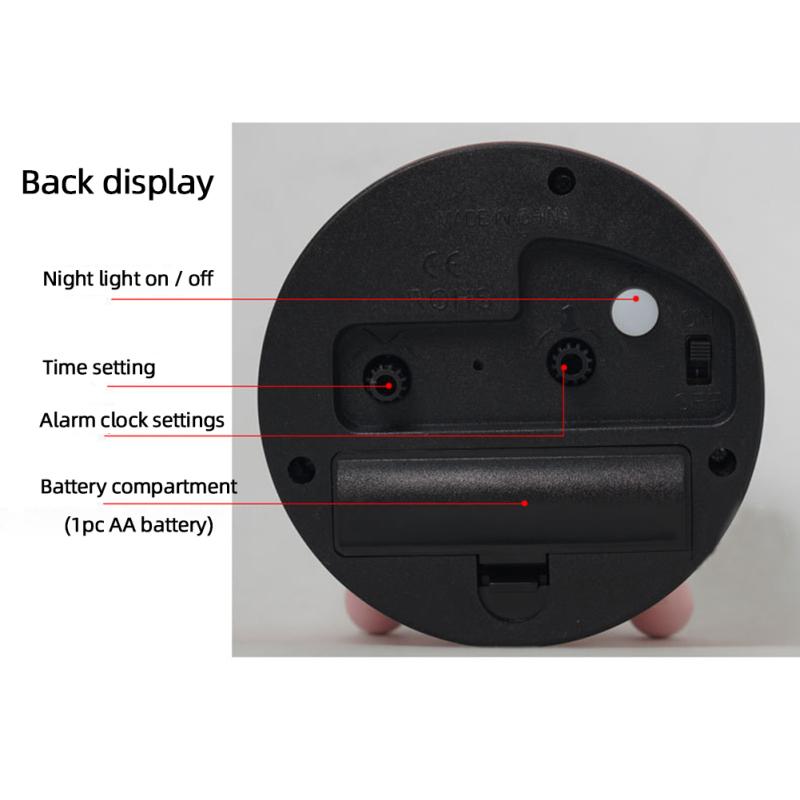 Children Rainbow Alarm Clock Cartoon Luminous Silent Non-ticking Table Clocks For Bedroom Home