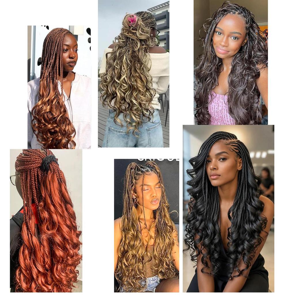 28Inch French Curly Crochet Hair Synthetic Loose Wavy Braiding Hair Bohemian French Curl Braids Extensions