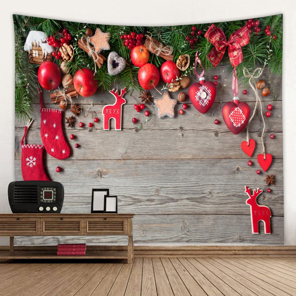Домашний декор гобелен Рождественский фон гобелен камин Рождественская елка настенное украшение Гостиная Спальня