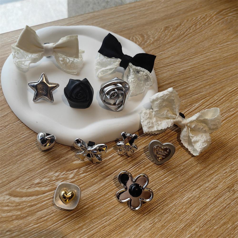 Новые модные зажимы для шнурков, пряжки, украшения, пряжка для обуви, кожаная роза, бант, сердце, подвески для обуви, аксессуары для обуви 1 шт.