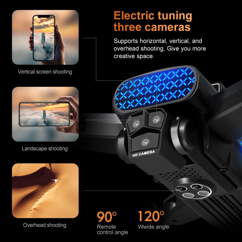 Новый профессиональный дрон K90 Max 4K HD ESC 3 камеры бесщеточный двигатель GPS 5G WIFI 360 обход препятствий складной квадрокоптер для аэрофотосъемки игрушка в подарок