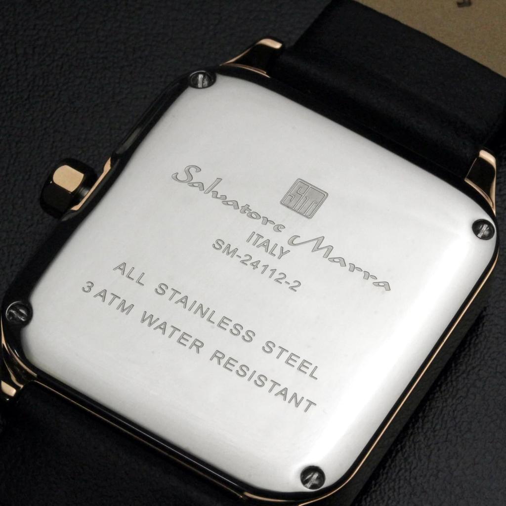 Ремень из кожи с квадратным календарем и фазами Луны, водонепроницаемый, деловой, формальный, ограниченная модель, розовый, золотой, белый [Salvatore Mara] для мужчин