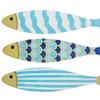 4 Pcs Wooden Fish Wall Decor Nautical Coastal Wall Art Blue Fish Wall Sculpture Lake House Hanging Decor for Bathroom Bedroom