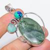 Нефрит, халцедон, ручная работа, серебряный кулон 925 пробы, 2,60 дюйма, k3T70