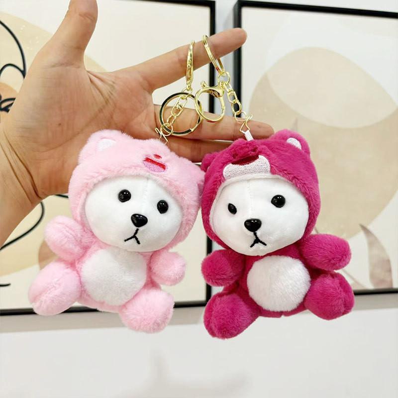 Adorable Plush Bear Keychain Toy Soft And Cute Stuffed Animal Gift For Kids