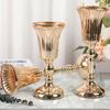 1PC Welcome Area Flower Holder Metal Trumpet Centerpieces Vase Metal Trumpet Vases Road Guide