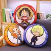 Новая круглая подушка One Piece Аниме Периферия Луффи Чоппер Двусторонняя печать Подушка для сна Подушка Декор для комнаты Дивана Подарок