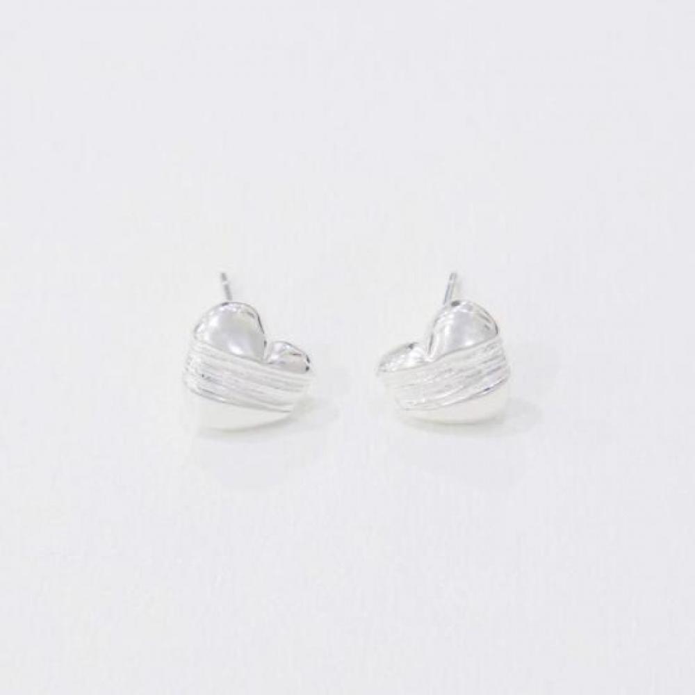 NEw Arrivals OpEn Run HEartball Earring Cracking Diagonal StErling SilvEr Mini E