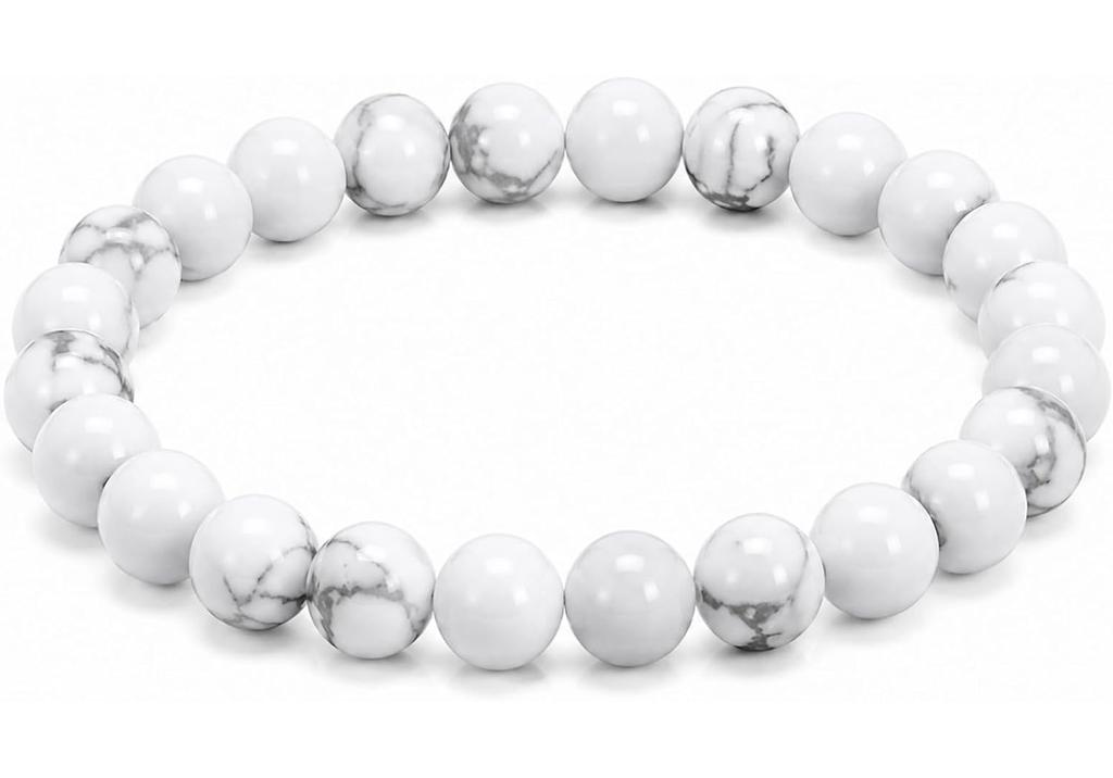 Natural Crystal Bracelet for Women Men, 8mm Semi-Precious Gemstone Beaded Stretch Bracelet, Yoga Chakra Energy Jewelry, Unisex Gift