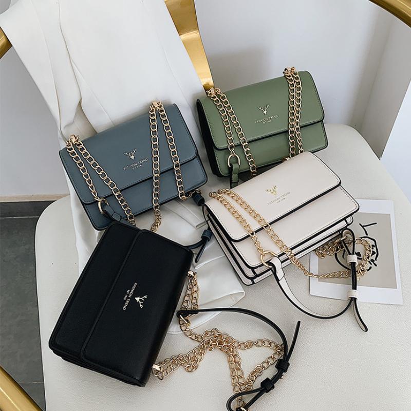 Сумки через плечо для женщин с цепочкой-клапаном, маленькая квадратная сумка, модные сумки через плечо из искусственной кожи, роскошные дизайнерские женские сумки