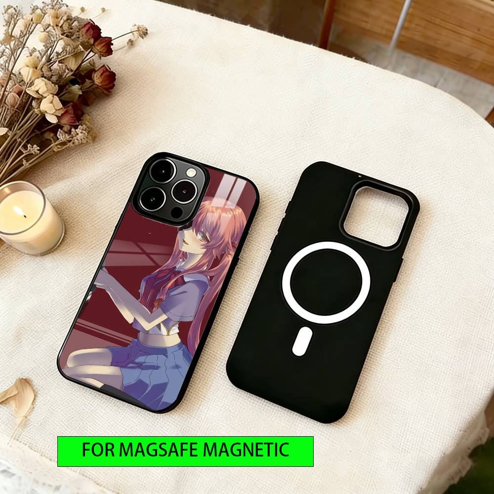 Чехол для телефона Гасай Юно из «Дневника будущего» для iPhone 17, 16, 15, 14, 13, 12, 11 Plus, Pro, магнитный, для беспроводной зарядки MagSafe