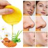 30/50Pcs Kojic Acid Cleansing Pads Dark Spots Makeup Removal Compressed Turmeric Facial Sponges Gentle Pores Cleaning Exfoliating Face Cleaning Cotton