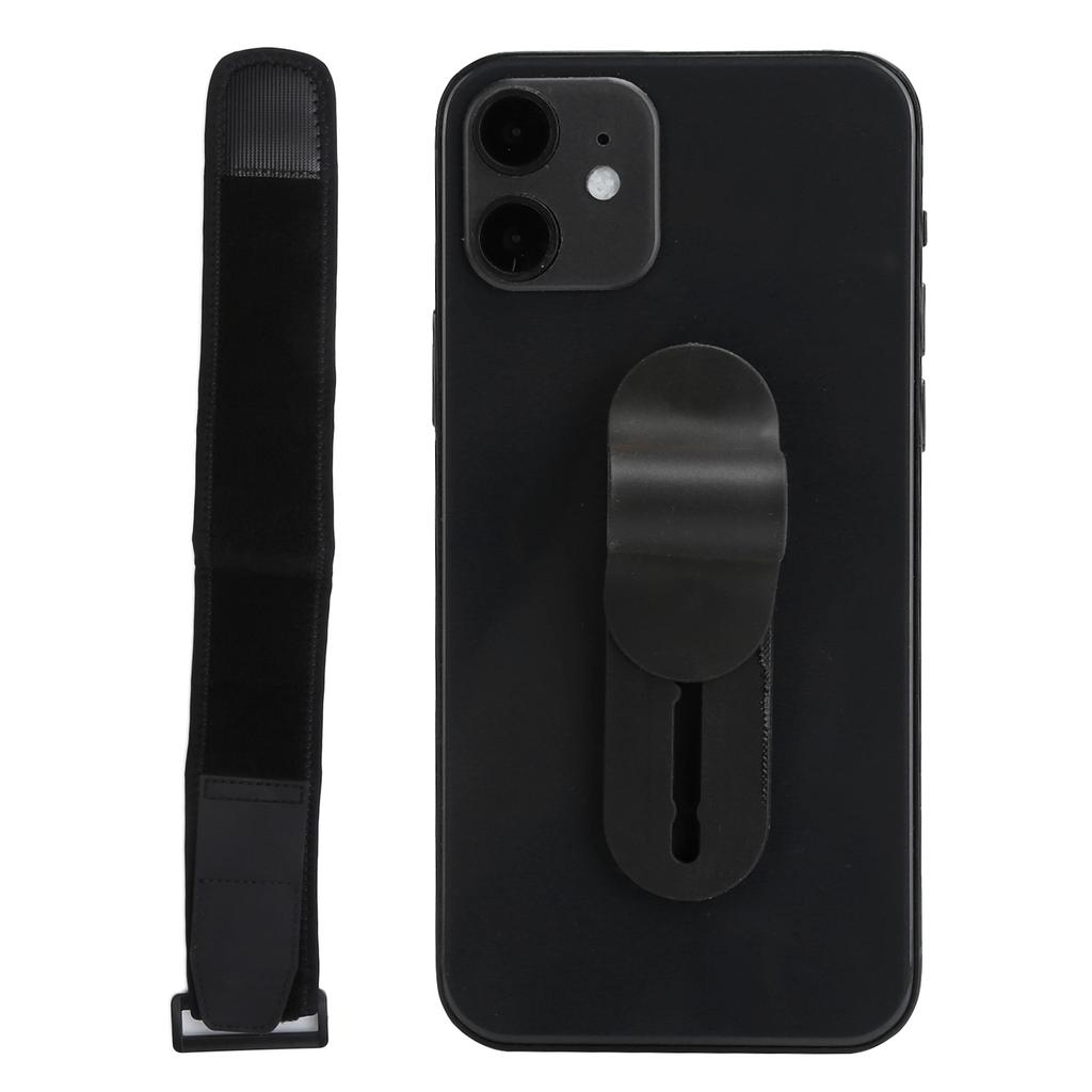 MOMOSTICK Mobile Phone Stick Gel Pad Finger Strap Holder Grip Stand with Phone ArmbandBlack