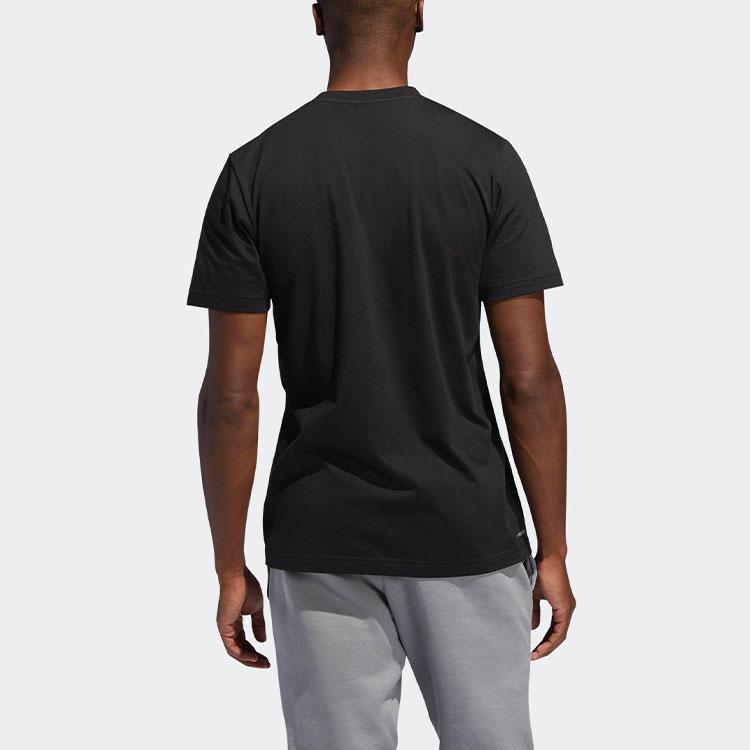 Adidas McGrady Баскетбольная спортивная футболка с короткими рукавами с круглым вырезом и принтом, мужские топы, черный DU6437