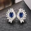 Huitan Chic Creative Design Stud Earrings Female Party Zircon with Dazzling Cubic Zirconia Aesthetic Lady Delicate Ear Studs