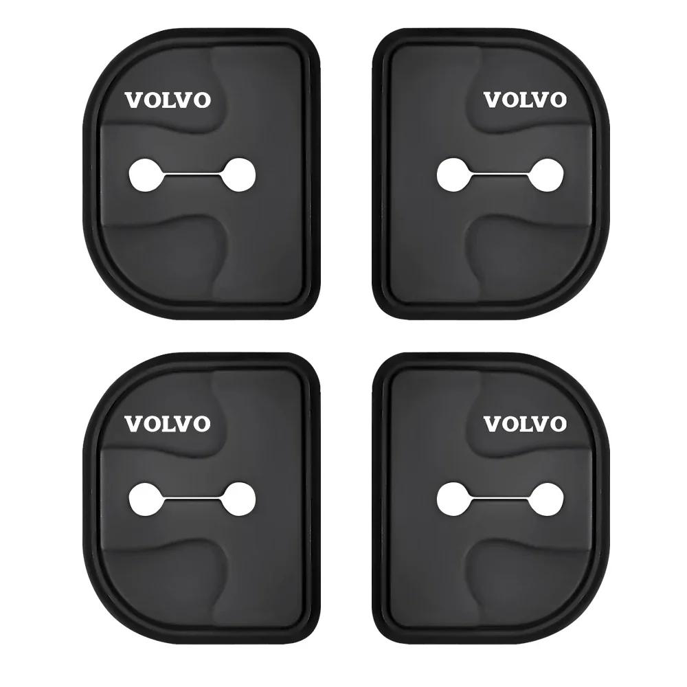 2/4Pcs Car Silicone Door Lock Cover Protect Buckle Cover Auto Accessorie For Volvo T6 V90 V60 V40 XC90 S60 C30 XC60 V50 V70 S90