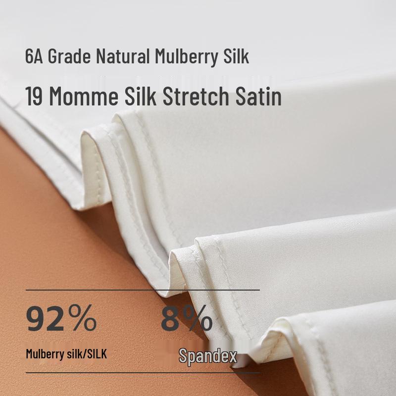 Шелковая майка на бретелях с кружевными чашками Guolian - 19 момме сатин, красивый дизайн спины