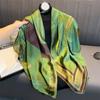 Four Season Style 110 * 110 Cm Silk Smooth Encrypted Brocade Large Square Scarf Scarf Thin Shawl Travel Sunscreen