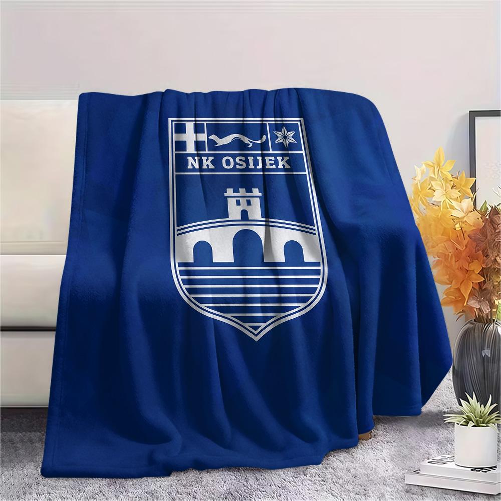 NK Osijek Print Flannel Blanket, High quality Comfortable for All Seasons, Home Decor, Warmth and Comfort