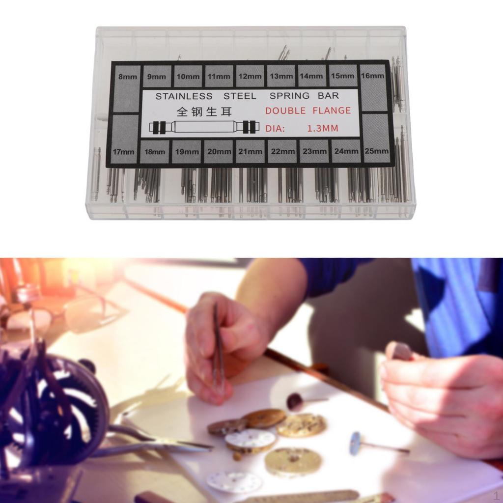1 коробка соединительных стержней пружинных стержней для часовых ремешков, штифтов для крепления пряжек