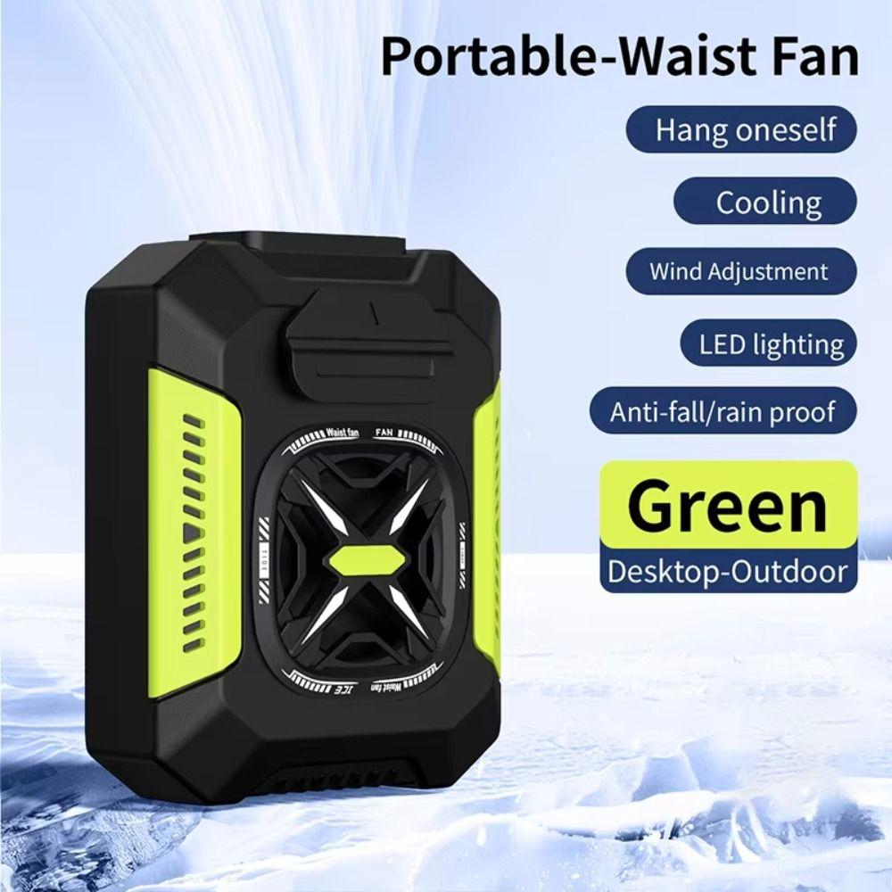 Power Bank Waist Clip on Fan 5000mAh Mini Electric Fans Durable Waist Mounted Fan Sports