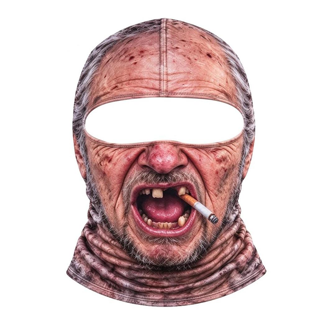 Новинка Лыжная маска с лицом старика, Смешная реалистичная 3D-печатная зимняя ветрозащитная маска на все лицо, Солнцезащитные очки в комплект не входят
