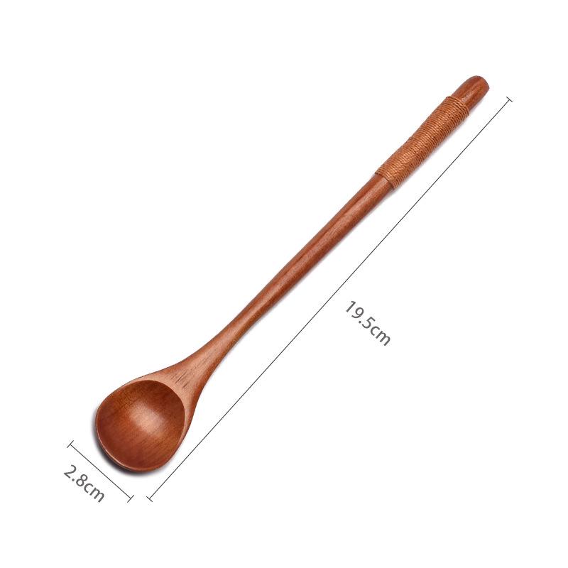 Деревянная ложка для размешивания в японско-корейском стиле, 23 см, с проволочной оплеткой