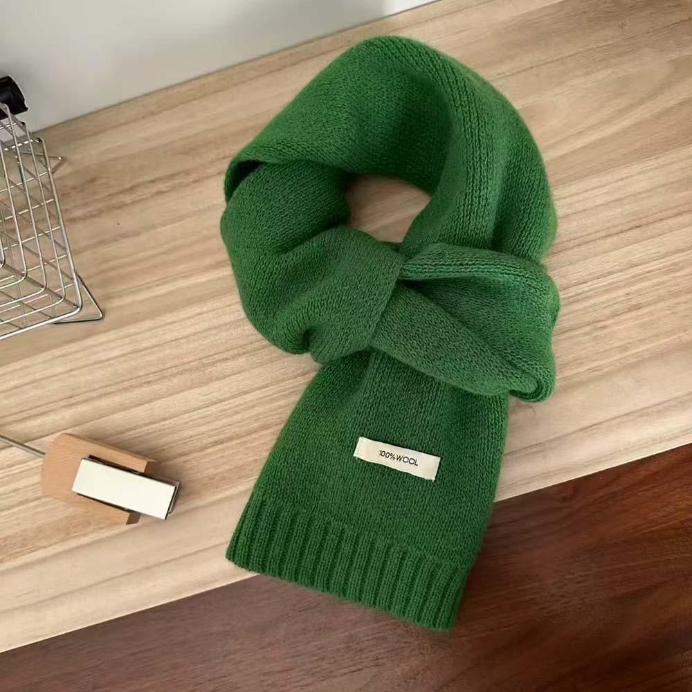 Solid Color Knitting Wool Scarf Cold-proof Winter Warmer Scarf Long Thickened Neckscarf Autumn