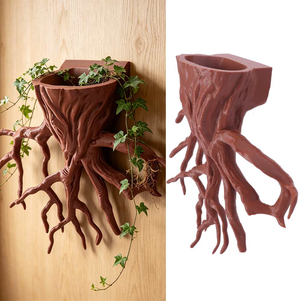 Decorative Hanging Flower Pot Tree Root Shape Plant Container Wall Decoration Office Decor