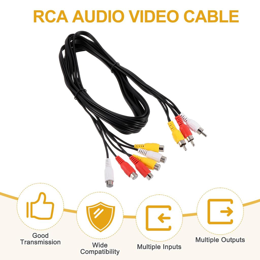 Uxcell AV Аудио Видео Разветвитель 3 RCA гнезда на 6 RCA 5 Композитных Видео Разветвитель Адаптер Выходной Кабель 2 шт. Кабель, Гнездо, Ножки,