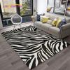 Черно-белый красочный ковер с узором в полоску зебры, ковер для дома, гостиной, спальни, дивана, коврик для двери, декор, коврик, нескользящий напольный коврик