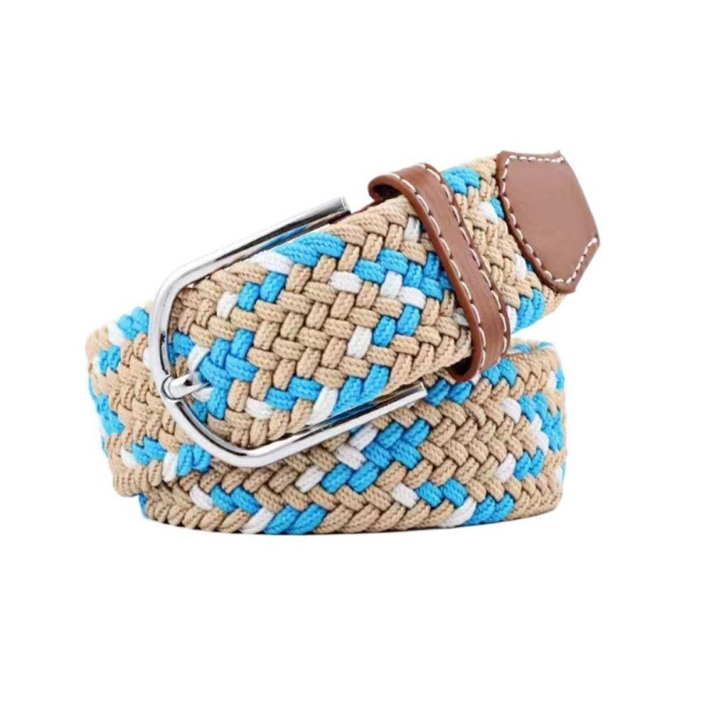 Adjustable Stretch Woven Belt Multicolored Men's Waistband Casual Elastic Braided Belt  Women