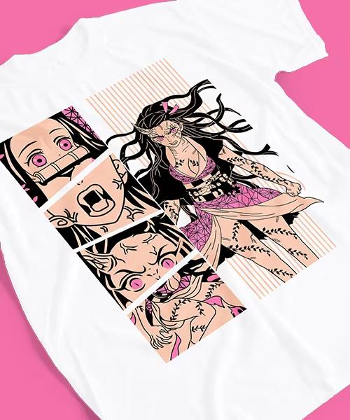 Demon Slayer Japanese Anime Kamado Nezuko Printed Tshirt Unisexs And Womens Tshirt Unisexs Top Sports Tshirt 2026 Summer New Tee