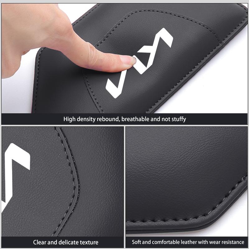 AANT1 Car Leather Leg Knee Cushions Armrest Elbow Pad Accessories For KIA Stinger Optima Cerato Venga Forte Spectra Sedona