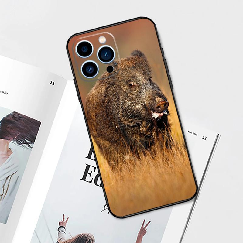 wild boar Case For iPhone 17 Pro Max 14 11 15 16 Pro Max 13 12 mini 16 Plus 16e 17 Air Phone Cover