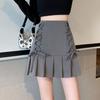Плиссированные мини-юбки женские на шнуровке тонкие нежные летние горячо-сладкие с высокой талией простые девичьи элегантные модные универсальные юбки