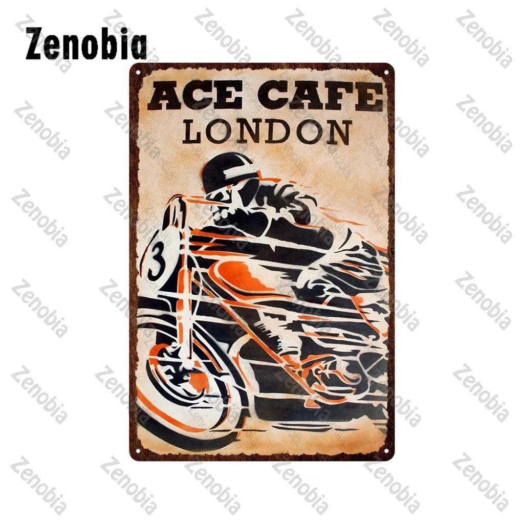 Motorcycles Metal Signs Tin Sign Ace Cafe London Road Race Wall Stickers Isle of Man TT Garage Bar Pub Home Wall Decoration